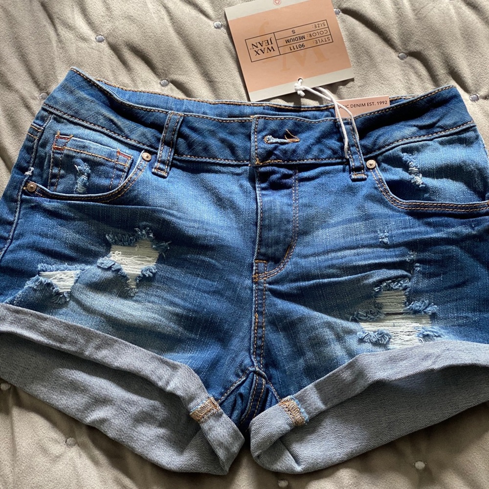 Distressed Denim Shorts